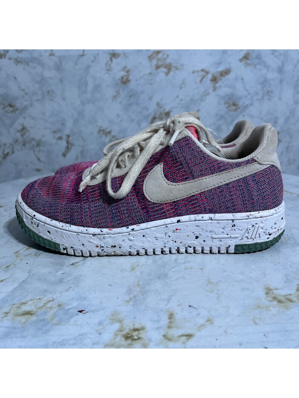 Nike Air Force 1 Crater Flyknit Womens Sz 7.5 Shoes Pink Purple Colorful Sneaker - Picture 4 of 14